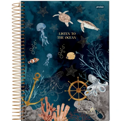 CADERNO 10MT 160F ESP CD UNIV SEA LIFE JANDAIA