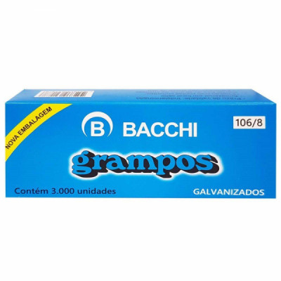Grampo 106/8 Galvanizado Bacchi 3000 Unidades