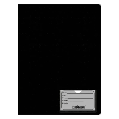 PASTA CATALOGO C/10 ENVELOPES PRETA POLIBRAS