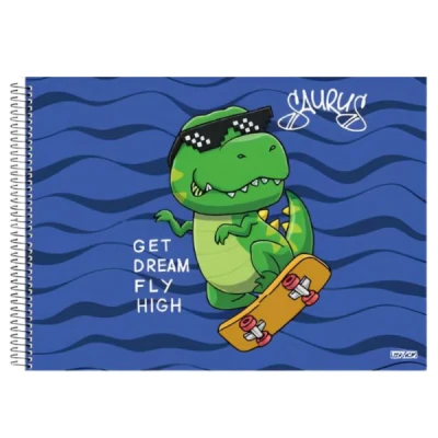 CADERNO DESENHO 60F CD SAUROS SD