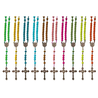 TERCO SAO BENTO COLORIDO C- CRUZ DE METAL 8MM T-034 BELLA ARTE