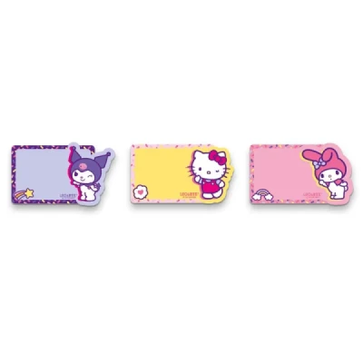 BLOCO ADESIVO C/ AROMA HELLO KITTY E AMIGOS C/ 3 BLOCOS 20F CADA R.10561 LEOARTE