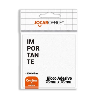 BLOCO ADESIVO IMPORTANTE BRANCO 76MMX76MM 100F - JOCAR OFFICE