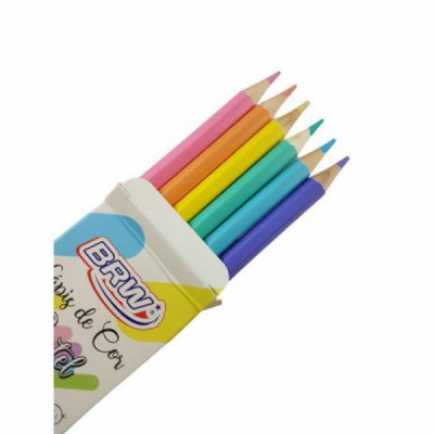 Lápis de Cor 6 cores pastel BRW - LPM0006