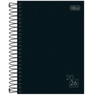 AGENDA ESPIRAL SPICE PRETA M6 140X200MM 2026 TILIBRA