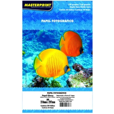 PAPEL FOTO GLOSSY 120G A4 DUPLA FACE 50F-MASTERPRINT