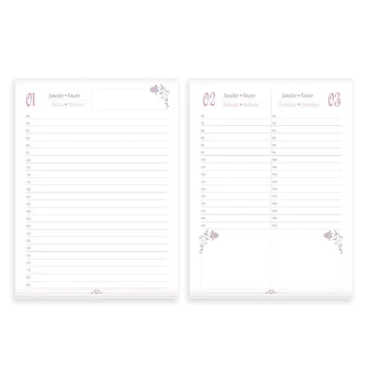 AGENDA COSTURADA  ROSA ROSE (110X151MM) 2027 ANIMATIVA