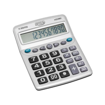 CALCULADORA MESA 12 DIGITOS PILHA 209X160X44MM CC4001 BRW