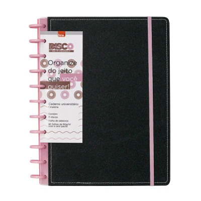CADERNO DISCO GLITTER PRETO - 280X215 - 80 FOLHAS CD1010 BRW