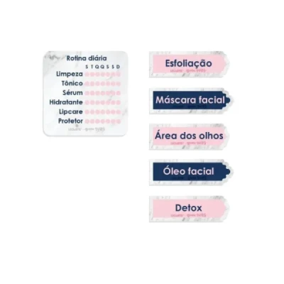 BLOCO ADESIVO ROTINA DE SKINCARE C/ AROMA BRUNA TAVARES C/ 6 BLOCOS 10F CADA R.10563 LEOARTE