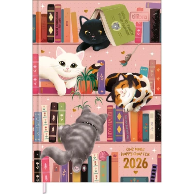 AGENDA COSTURADA PURRFECT CATS 176F 105X148MM 2026 TILIBRA