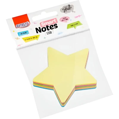 BLOCO ADESIVO SMART NOTES 70X70MM 100F ESTRELA PASTEL BA0003 BRW