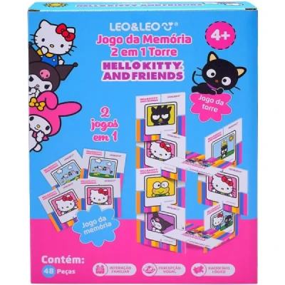 JOGO DA MEMORIA HELLO KITTY 2X1 TORRE 40 PECAS UNIDADE 10656 - LEONORA