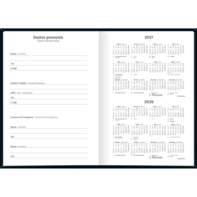 AGENDA COSTURADA PRETA SPICE M6 TILIBRA