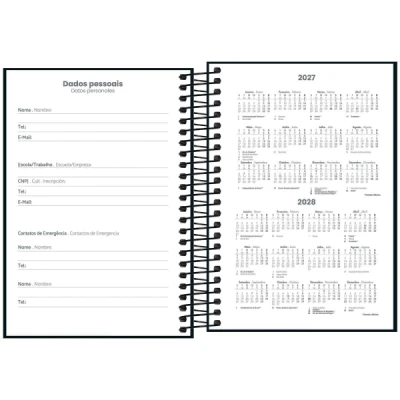 AGENDA ESPIRAL SPICE PRETA (129X187MM) M5 2027 TILIBRA