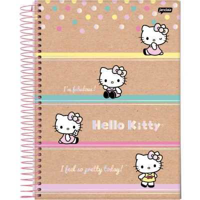 CADERNO 10MT ESP CD 160F UNIV HELLO KITTY KRAFT JANDAIA