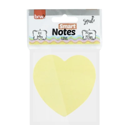 BLOCO ADESIVO SMART NOTES 70X70MM 100F CORACAO PASTEL BA0002 BRW