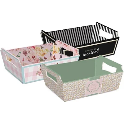 CESTA DE PAPEL SORTIDA TAM M 22X15X9CM 13100065-AC - CROMUS