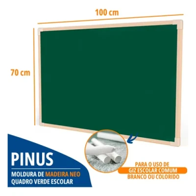 QUADRO VERDE MOLDURA MADEIRA 100X070CM SOFT 4413 - STALO