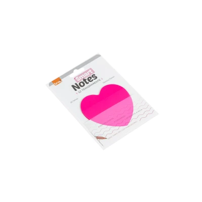 BLOCO ADESIVO SMART NOTES 70X70 40F TRANSP CORACAO ROSA BA7681 BRW
