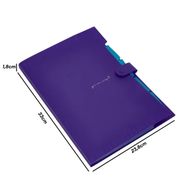 PASTA SANFONADA 5 DIV A4 - LILAS NEON 202529 POLIBRAS