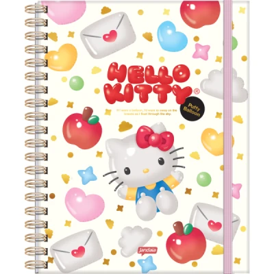 CADERNO GARRA UNIV CD NEO 80F HELLO KITTY JANDAIA