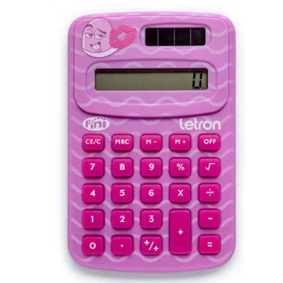CALCULADORA 8 DIGITOS C/ENERGIA SOLAR E CARTELA DE ADESIVO FINI LETRON