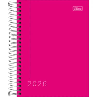 AGENDA ESPIRAL DIÁRIA 11,7 X 16,4 CM PEPPER ROSA 2026 - Tilibra
