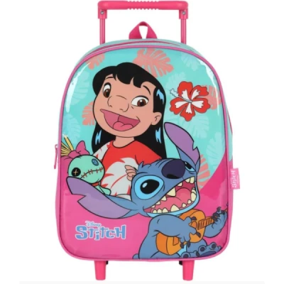 MOCHILA INFANTIL COM RODINHA STITCH PINK P UNIDADE IC42674SC - LUXCEL