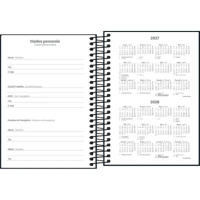 AGENDA ESPIRAL SPICE PRETA (140X200MM) M6 2027 TILIBRA