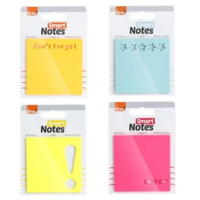 BLOCO ADESIVO SMART NOTES 70X70MM - CUT - 30 FLS - BRW