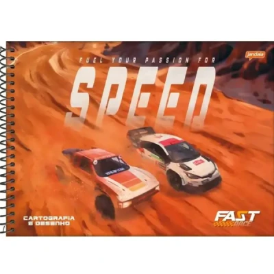 CADERNO DESENHO ESPIRAL CD 80FLS FAST RACE - JANDAIA