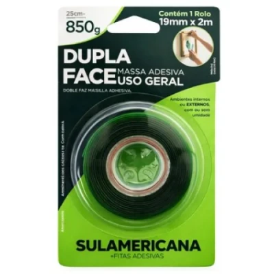 FITA DUPLA FACE MASSA ACRILICA 19MMX2M. UNIDADE 3609080148 - SULAMERICANA