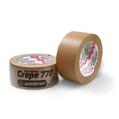 FITA CREPE 770 ADESIVA 48X50M PAPEL CORRUGADO MARROM ADELBRAS