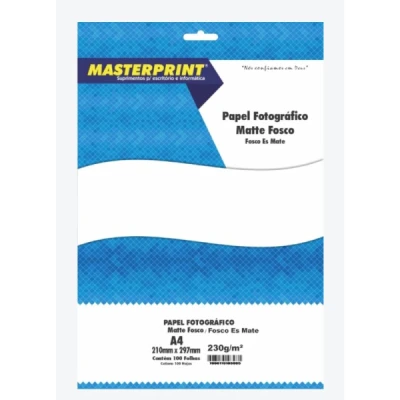 PAPEL FOTO MATE 230G C/100 FLS MASTERPRINT