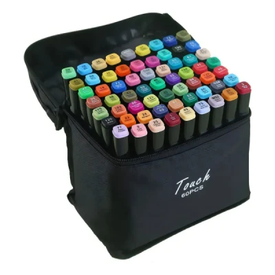 MARCADOR ARTISTICO 60 CORES PONTA DUPLA UNIDADE RV0002 - BBR