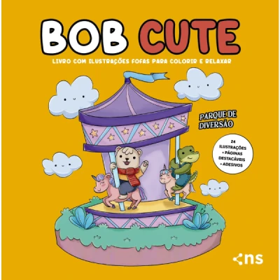 LIVRO COLORIR BOB CUTE PARQUE DE DIVERSAO + ADESIVO 24P