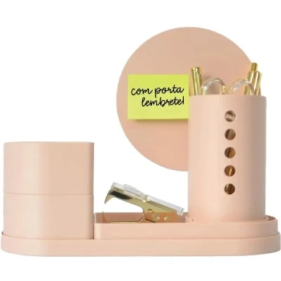 ACESSORIO ORGANIZADOR COLLAGE ROSA ANTIGO C/5 PEÇAS REF 203796  POLIBRAS
