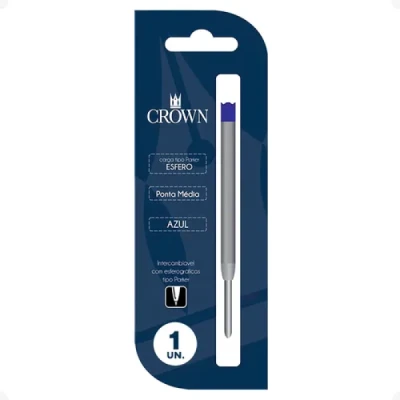 REFIL CARGA ESFEROGRAFICA TIPO PARKER Cor: Azul | CA14007A 0 CROWN