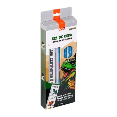 GIZ DE CERA RETRÁTIL + RÉGUA DE CRESCIMENTO RAPTORS C/ 8 PC GZ2001 BRW
