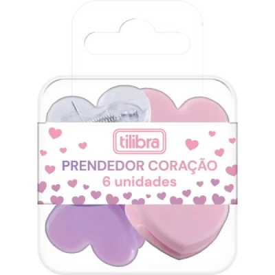 PRENDEDOR PLASTICO CORACAO C/6 TILIBRA
