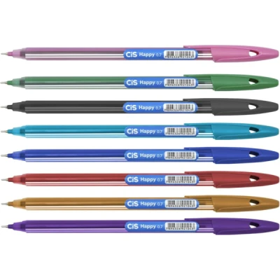 CANETA ESFEROGRAFICA 0.7MM CORES HAPPY CIS