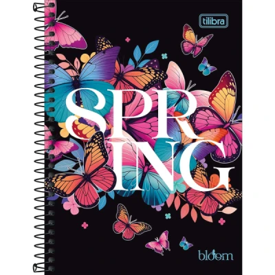 CADERNO 1/4 ESP CD 80F BLOOM TILIBRA