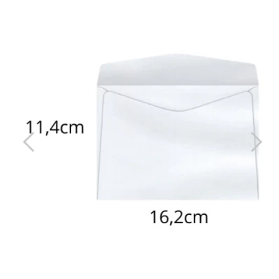 ENVELOPE 114X162 BRANCO S/ RPC