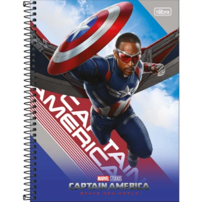 CADERNO 1MT ESP CD 80F UNIV CAPTAIN AMERICA TILIBRA