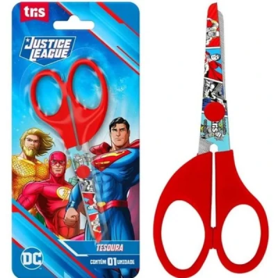TESOURA ESCOLAR LIGA JUSTICA 13CM R.605227 - TRIS