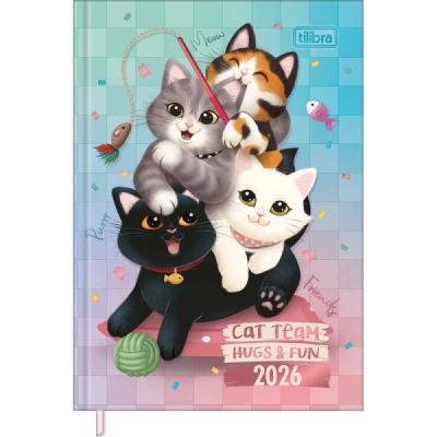 AGENDA COSTURADA PURRFECT CATS 176F 105X148MM 2026 TILIBRA