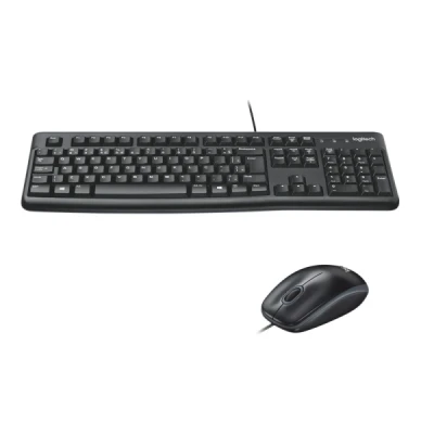 KIT TECLADO SLIM E MOUSE COM FIO MK120 PRETO USB 920-004429 LOGITECH