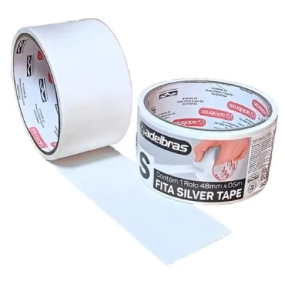 FITA ADESIVA SILVER TAPE 48X5M BRANCA - ADELBRAS