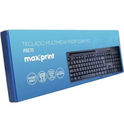 TECLADO MULTIMIDIA PROP COM FIO USB2.0 PRETO